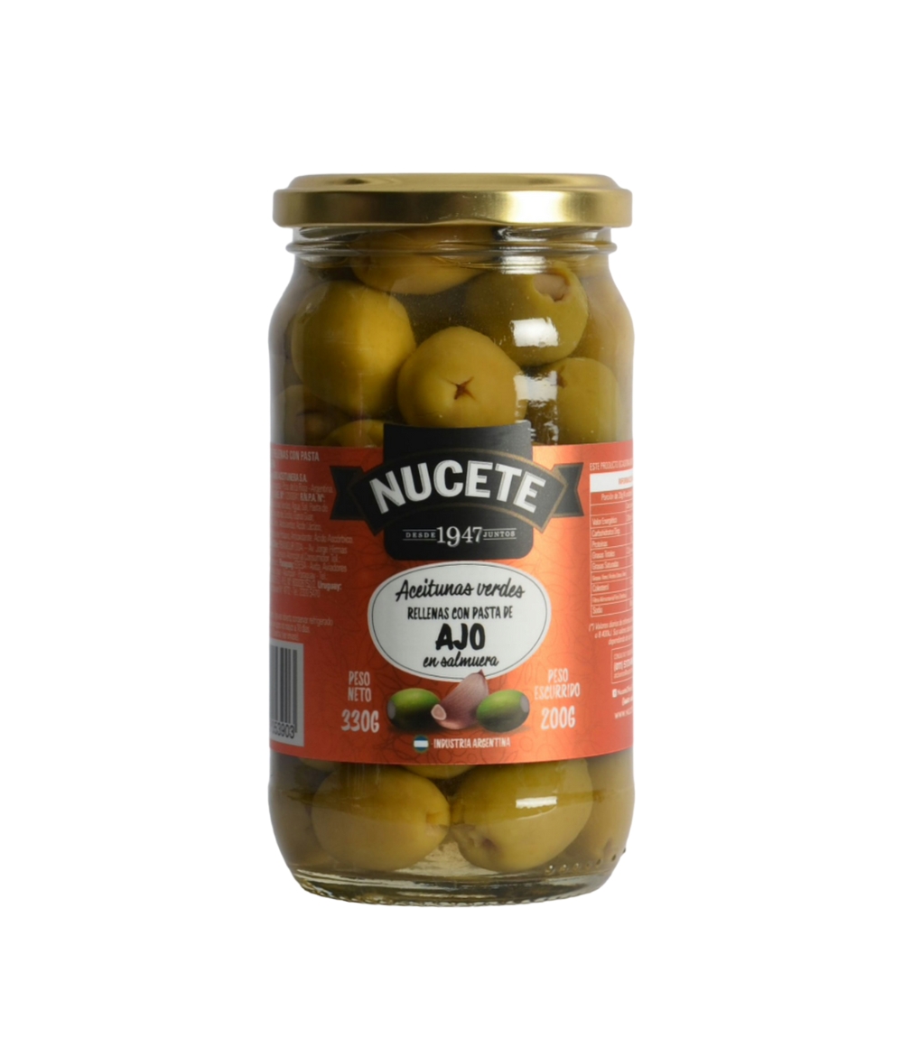 ACEIT. NUCETE VERDE RELLENA C/AJO X 200 GRS