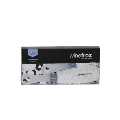 Set 06 Winefroz Limpia Decanter + Limpia Copa