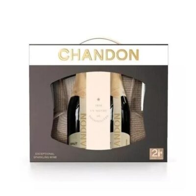 Est. Esp. Chandon Extra Brut 2 Botellas + 2 Copas