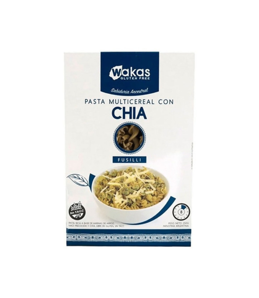 F. WAKAS FUSSILLI MULTICEREAL C/CHIA S/TACC X 250