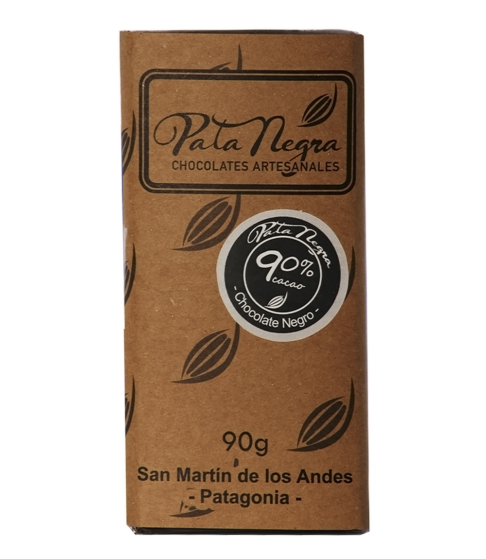 PATA NEGRA CHOC. NEGRO 90% CACAO X 90GRS