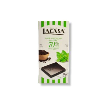 La Casa Tableta de Choc. 70% Cacao Menta x 100grs