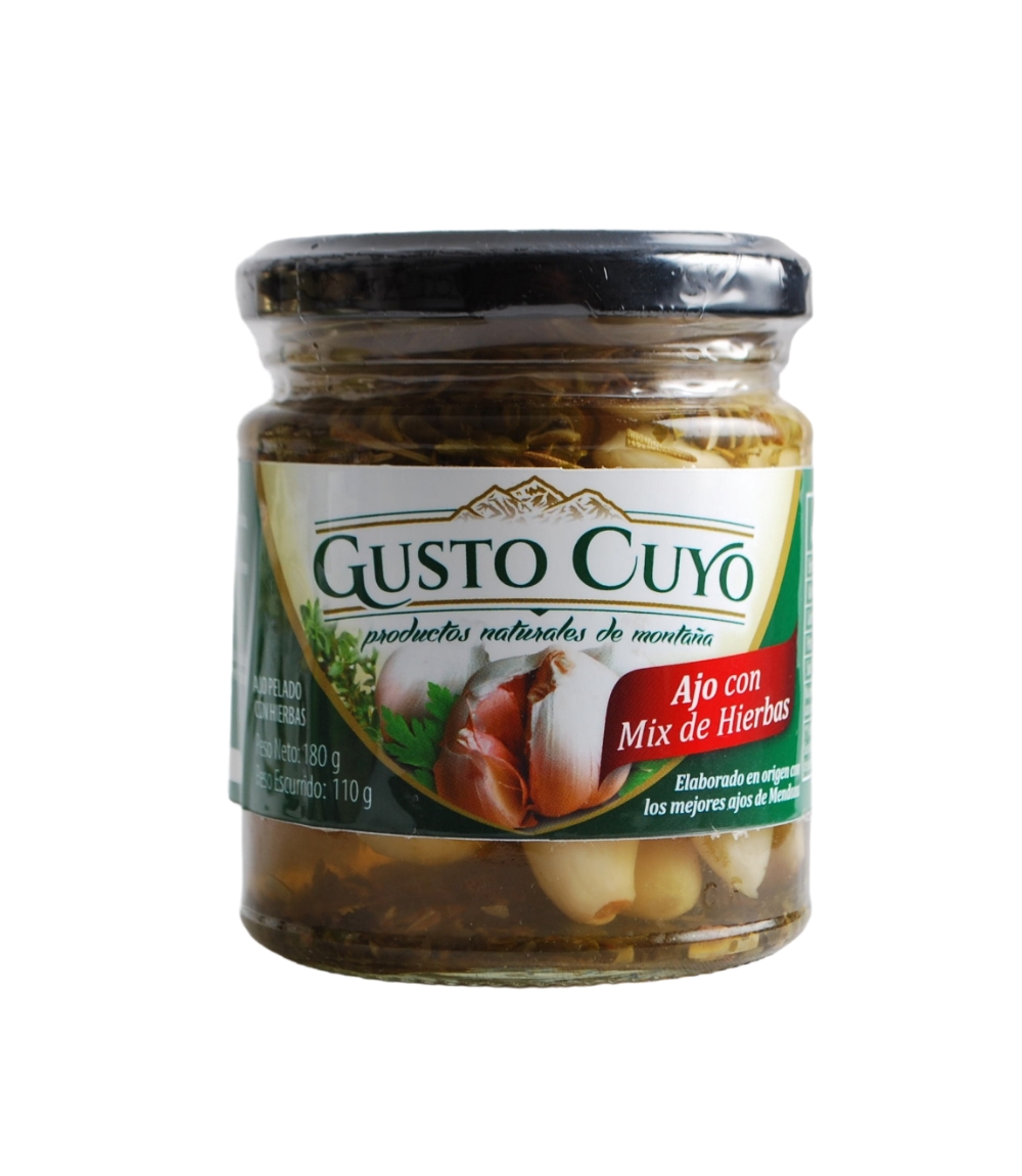 GUSTO CUYO AJOS ENTEROS C/MIX DE HIERBAS X 180 GRS